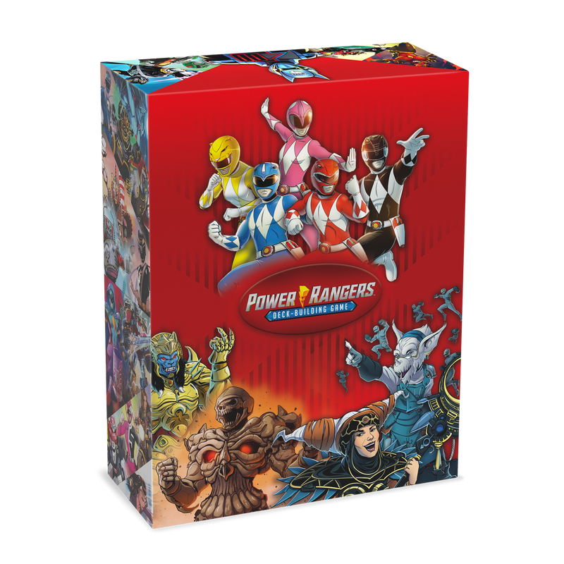 New Power Rangers Deck-Building Game Storage Box, vibrant red and black, durable cardboard, collector's edition