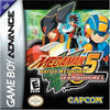 Megaman Battle Network series GBA cartridge, classic 2000s RPG game, vibrant cover art, collectible item