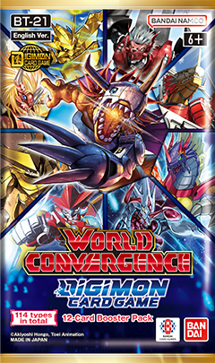 New Bt-21 World Convergence Booster Pack for Digimon TCG, collectible card game expansion pack, sealed and unopened.