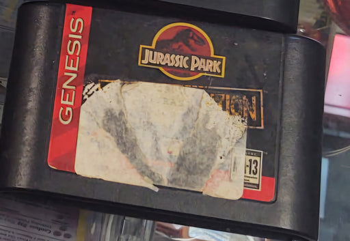 Jurassic Park Rampage Edition Sega Genesis vintage game cartridge, collectible 90s nostalgia
