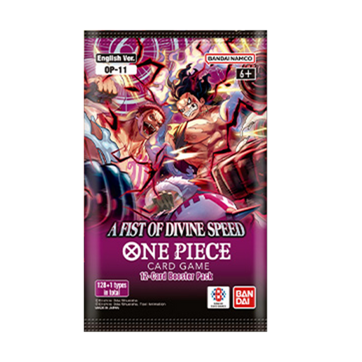 New One Piece A Fist Of Divine Speed Booster Pack, collectible card game, anime-themed, sealed package