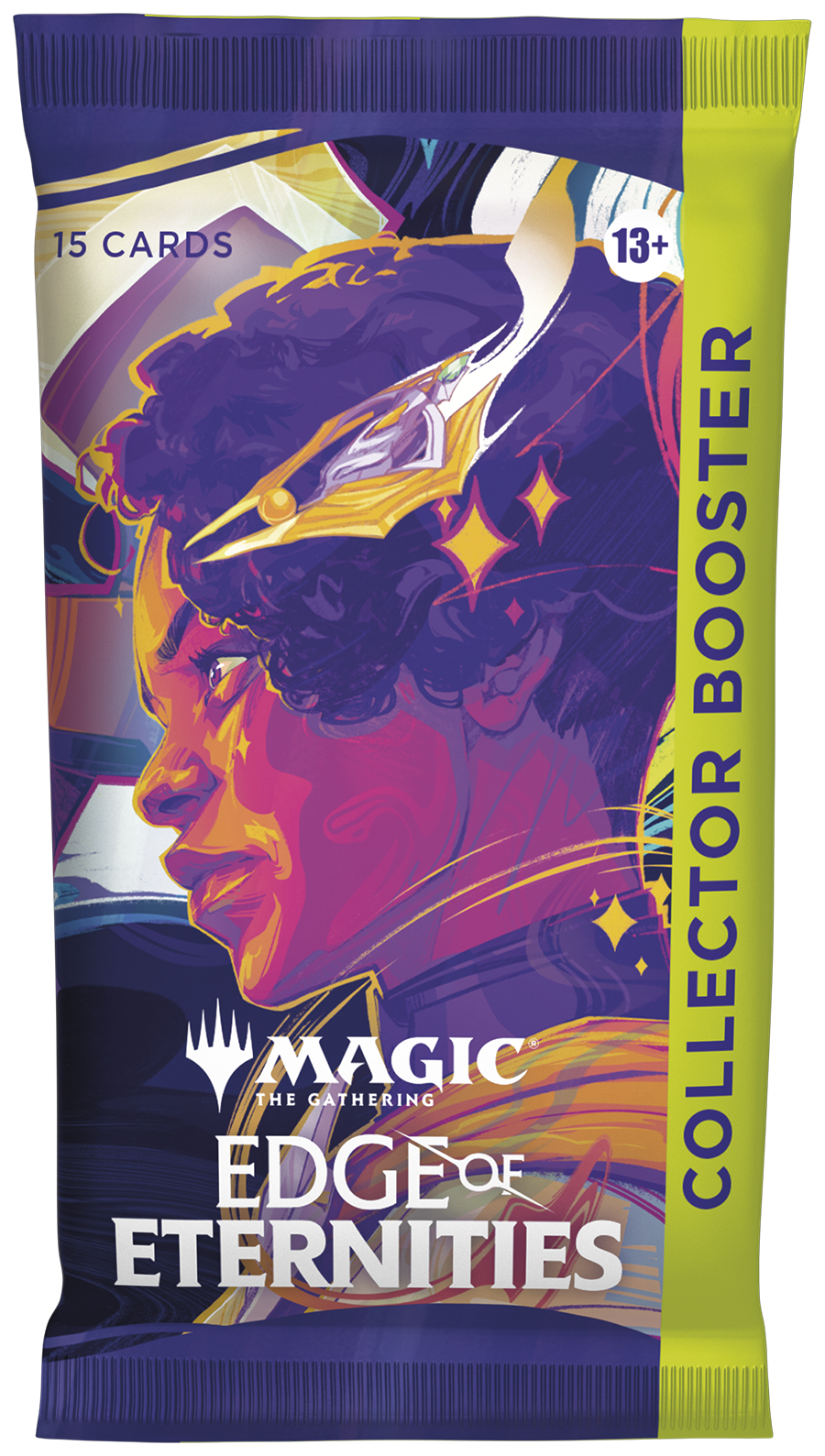 Magic: The Gathering Edge Of Eternities Collector Booster Pack featuring rare foil cards, fantasy artwork, and exclusive c...