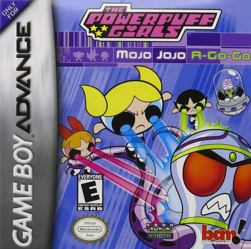 The PowerPuff Girls Mojo JoJo-A-Go-Go GBA game cartridge, vintage collectible, green label