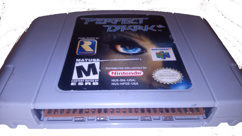 Vintage Perfect Dark N64 VG game cartridge, classic shooter, collectible edition