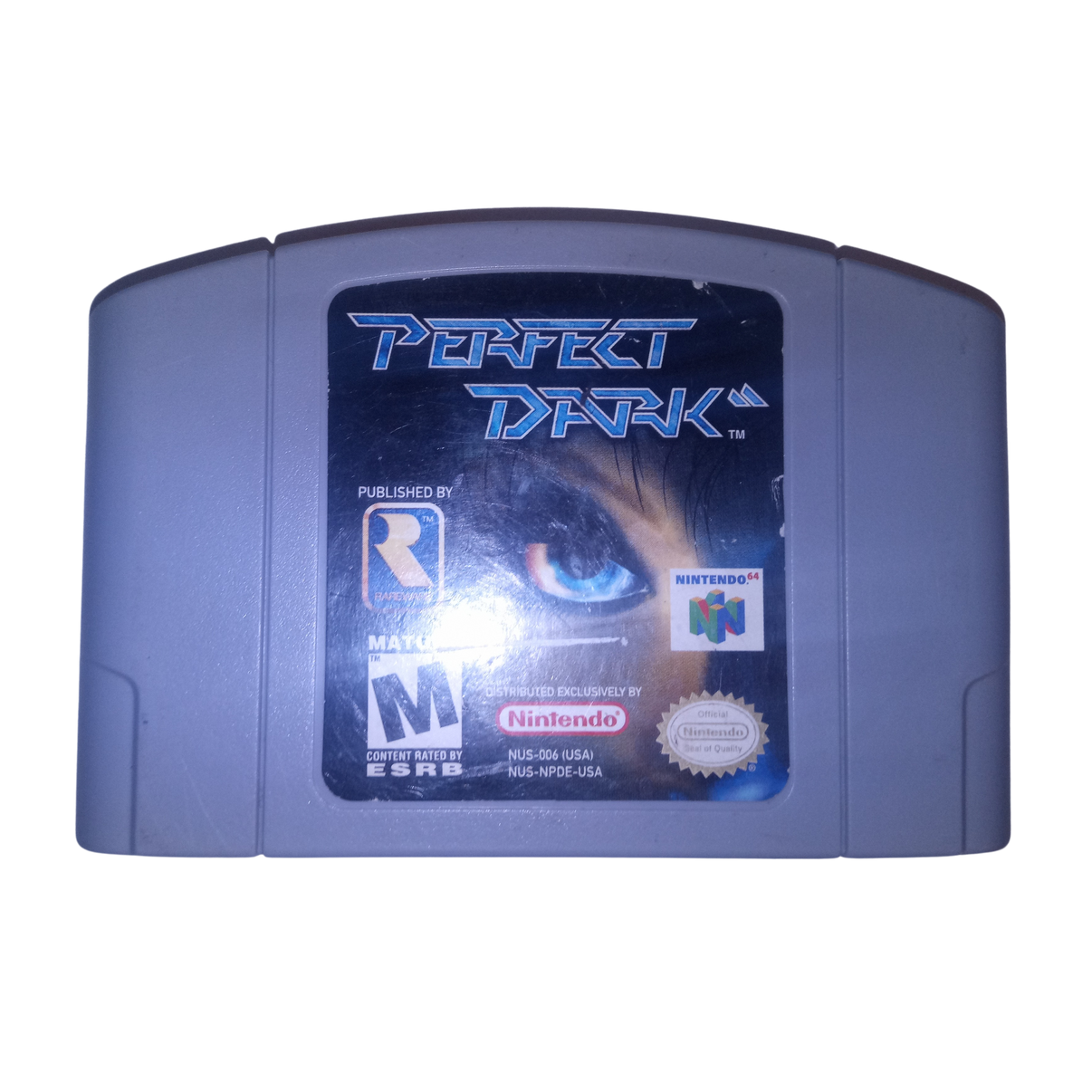 Buy Perfect Dark N64 VG, vintage action-shooter game cartridge in original packaging, collectible edition