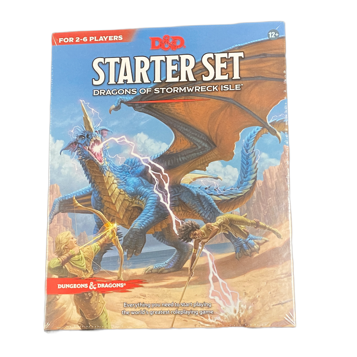 Dungeons and Dragons Starter Set with dice, rulebook, and character sheets for beginners in fantasy RPG gaming