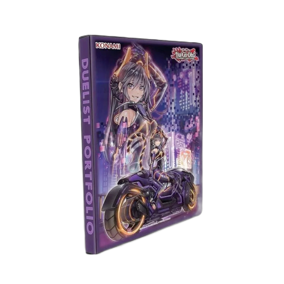 Konami Yugioh Binder in black leather, 9-pocket card holder for collectors and gamers, durable and stylish