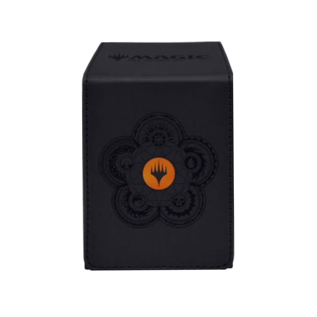 Black Official Alcove Flip 100 Card Deck Box, Leatherette Material, Secure Magnetic Closure for Card Gamers