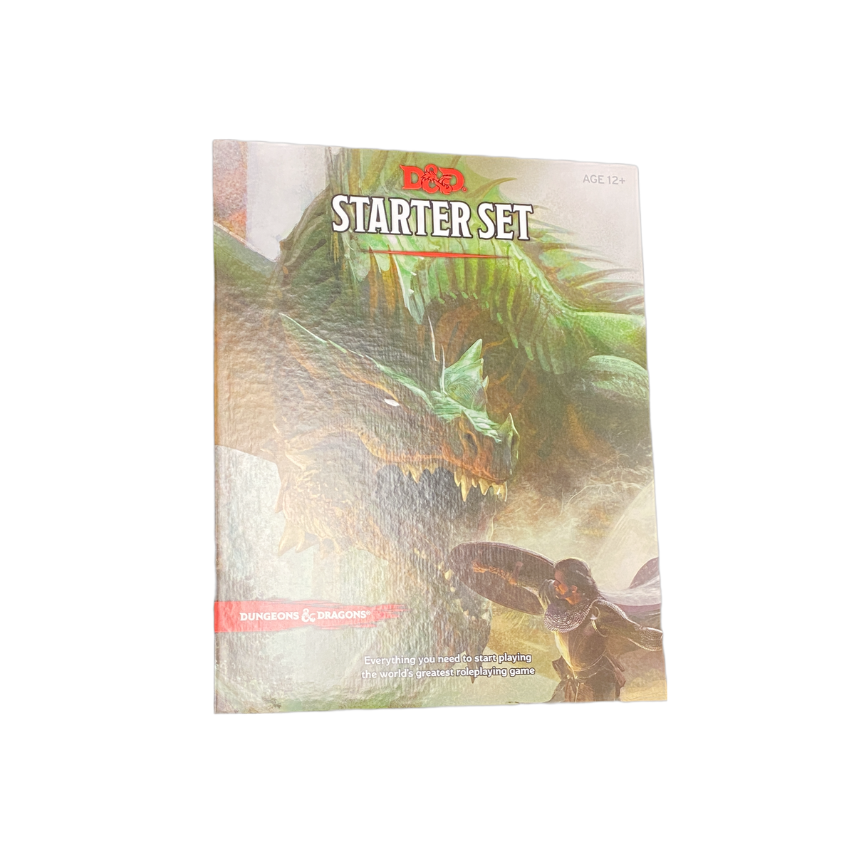 D&D Starter Set for beginners with dice, rulebook, and character sheets in fantasy-themed box