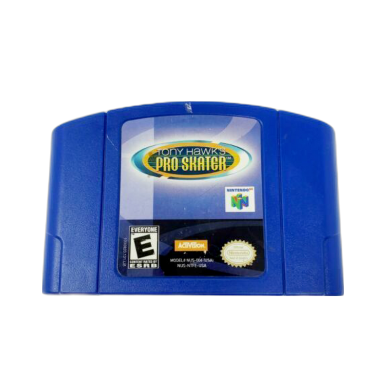 Vintage Tony Hawk’s Pro Skater N64 game cartridge, classic 90s skateboarding video game