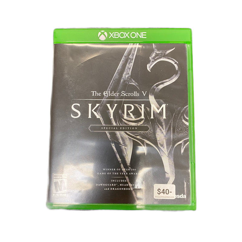 Elder Scrolls V Skyrim XBOX One game, fantasy RPG adventure, high-resolution graphics, immersive storyline