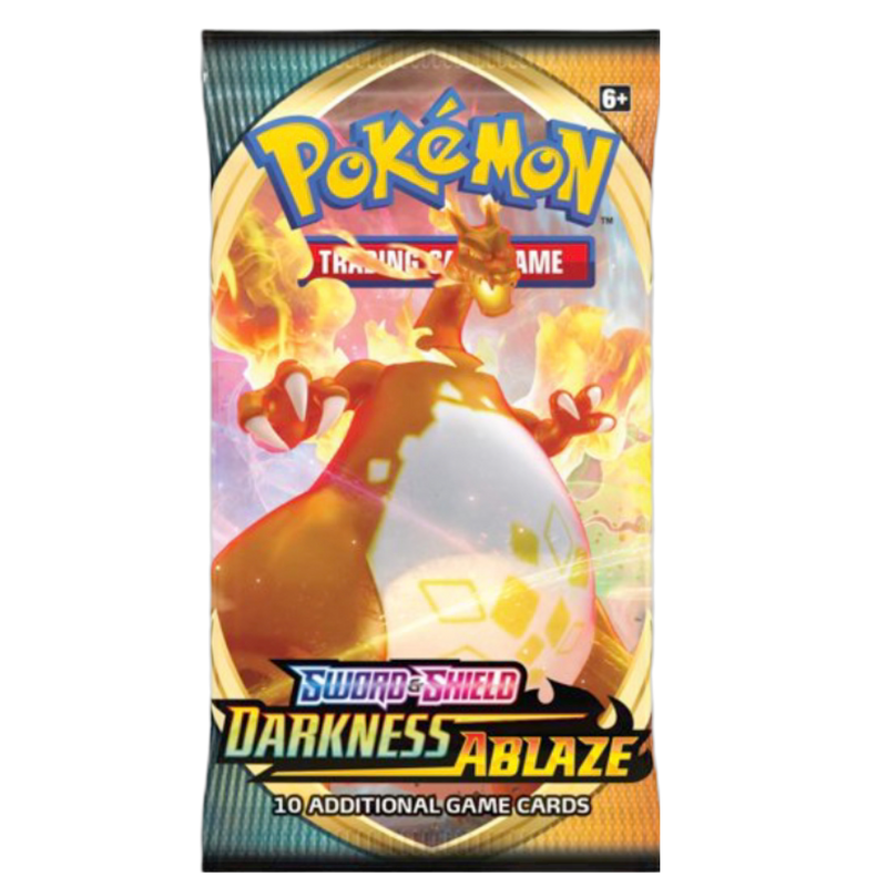 New Darkness Ablaze Booster Pack featuring Charizard, collectible card game, sealed package