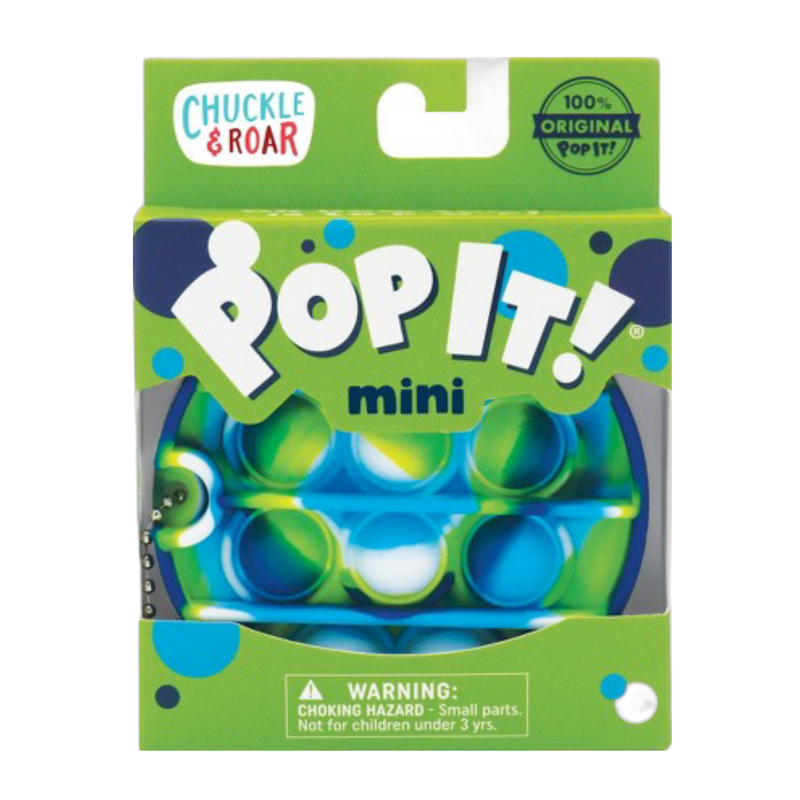 Pop-it Mini fidget toy in vibrant rainbow colors, silicone bubble popping game for stress relief, compact size