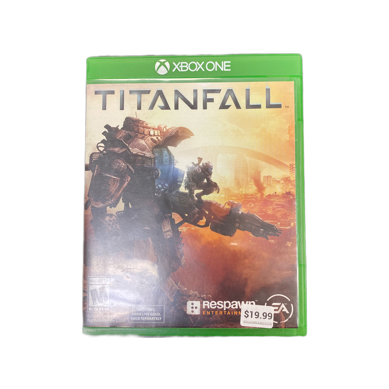 Titanfall XBOX One video game, action-packed multiplayer shooter, futuristic warfare cover art