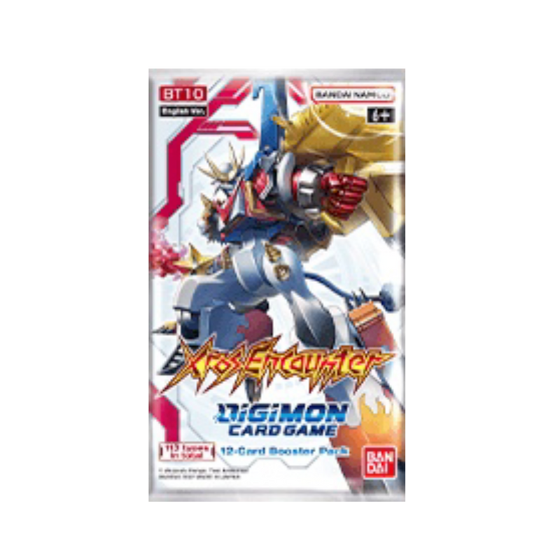 New Xros Encounter Booster Pack for Digimon TCG featuring rare collectible cards, vibrant artwork, and exclusive game pieces