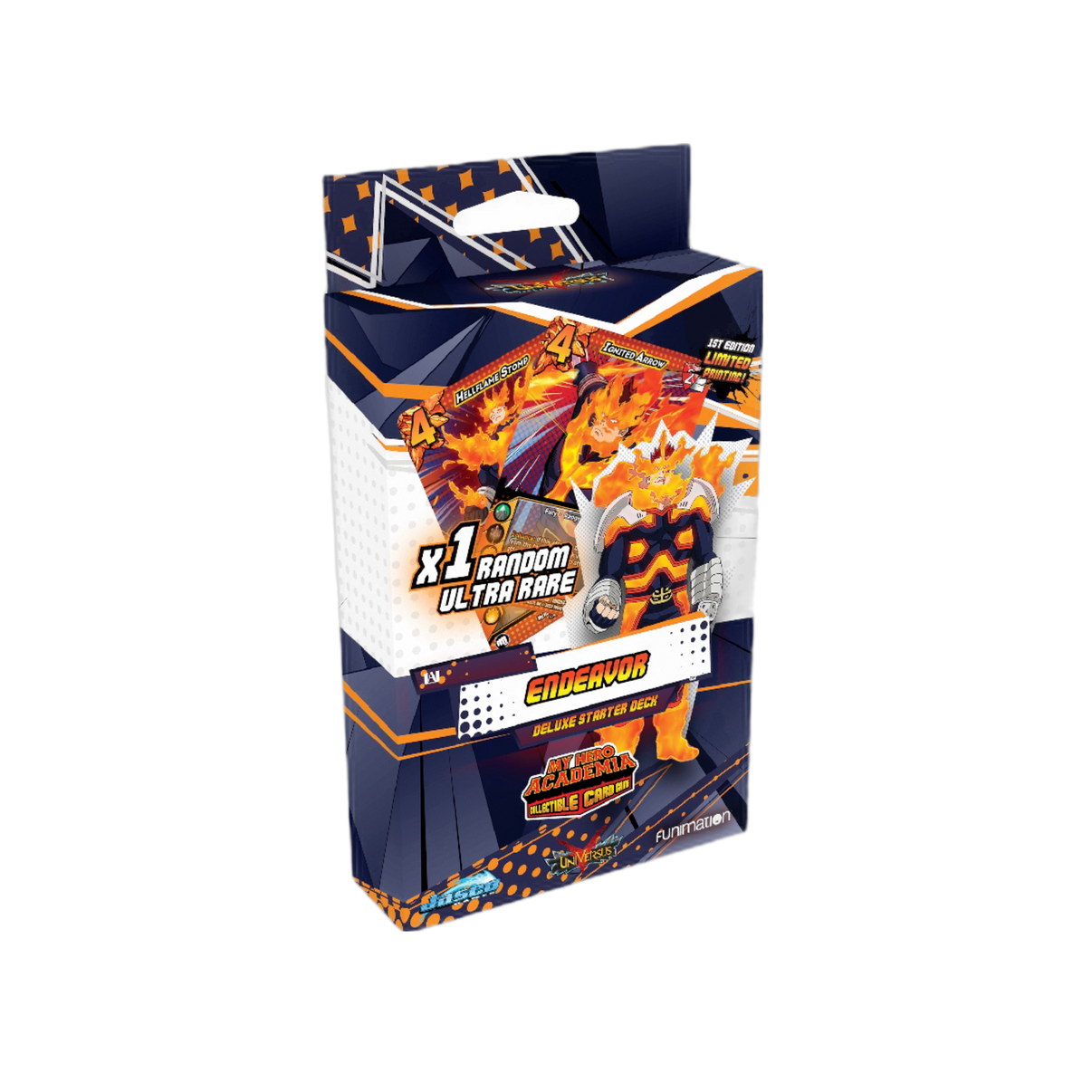 New My Hero Academia Endeavor CCG Deluxe Starter Deck, collectible card game, vibrant artwork, sealed package