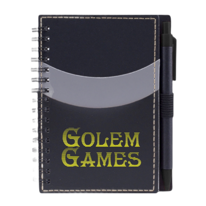 Golem Games Lifepad with Pen, durable black leather, A5 size, perfect for RPG gamers and note-taking