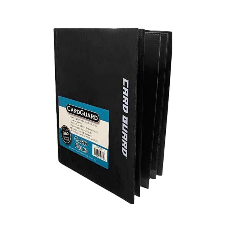 Black Cardguard Anti-theft Binder with RFID Blocking, Durable Leather, 12-Pocket Design for Secure Card Storage