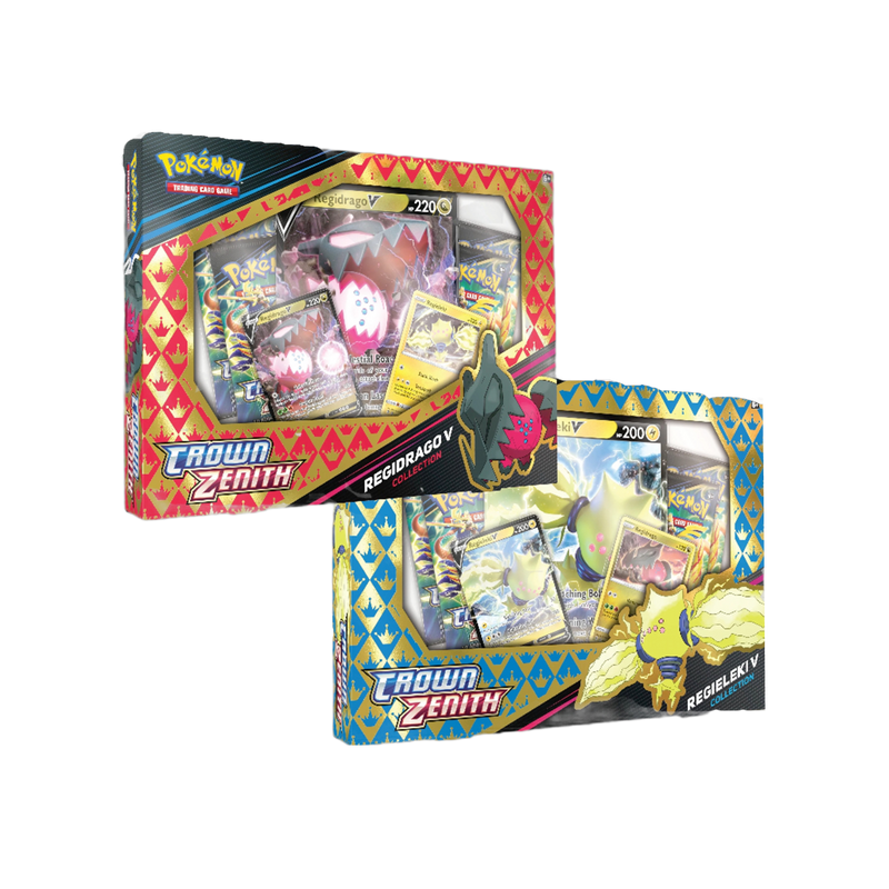 New Crown Zenith Regidrago / Regieleki V Box Set, Pokemon collectible cards, exclusive artwork edition