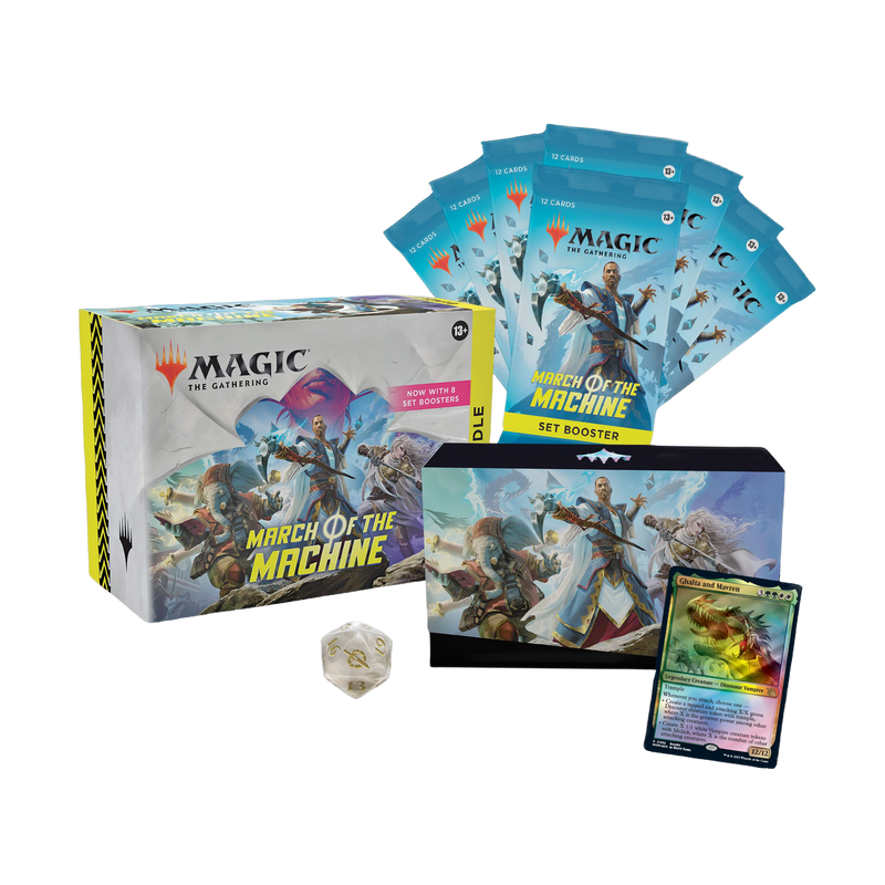 New March of the Machine Bundle featuring exclusive collectible cards, limited edition artwork, and advanced gameplay stra...
