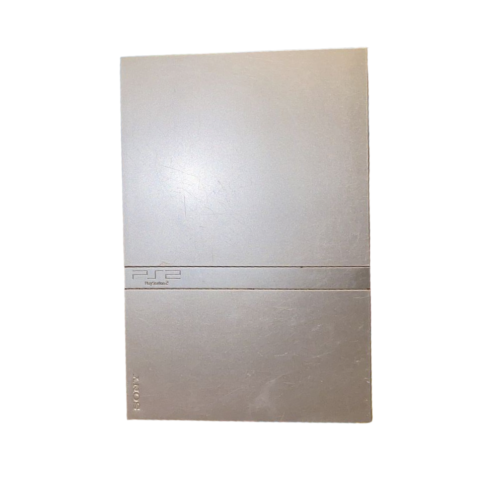 Buy Platinum Playstation 2 Console Slim VG, sleek silver design, compact size, perfect for retro gaming enthusiasts